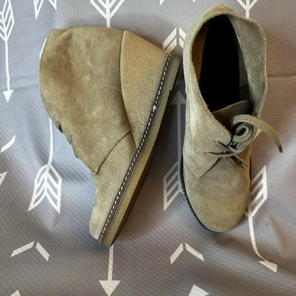 J. Crew Women's‎ Suede Leather McAllister Wedge Boots Sz 7 Sand Lace Up EUC $199